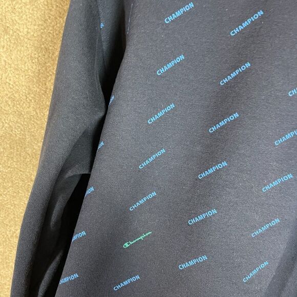 Champion Sweatshirt Mens Size XL Navy Powerblend All Over Print Crew Athletic - Picture 8 of 10